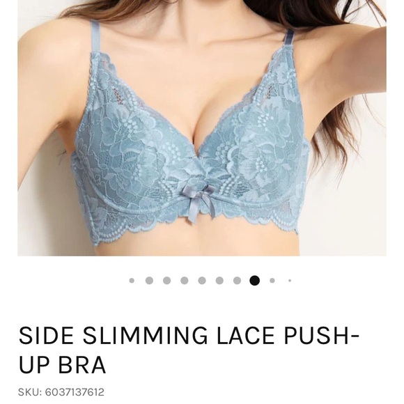 Aimerfeel side slimming lace push up bra in blue! - Picture 2 of 3